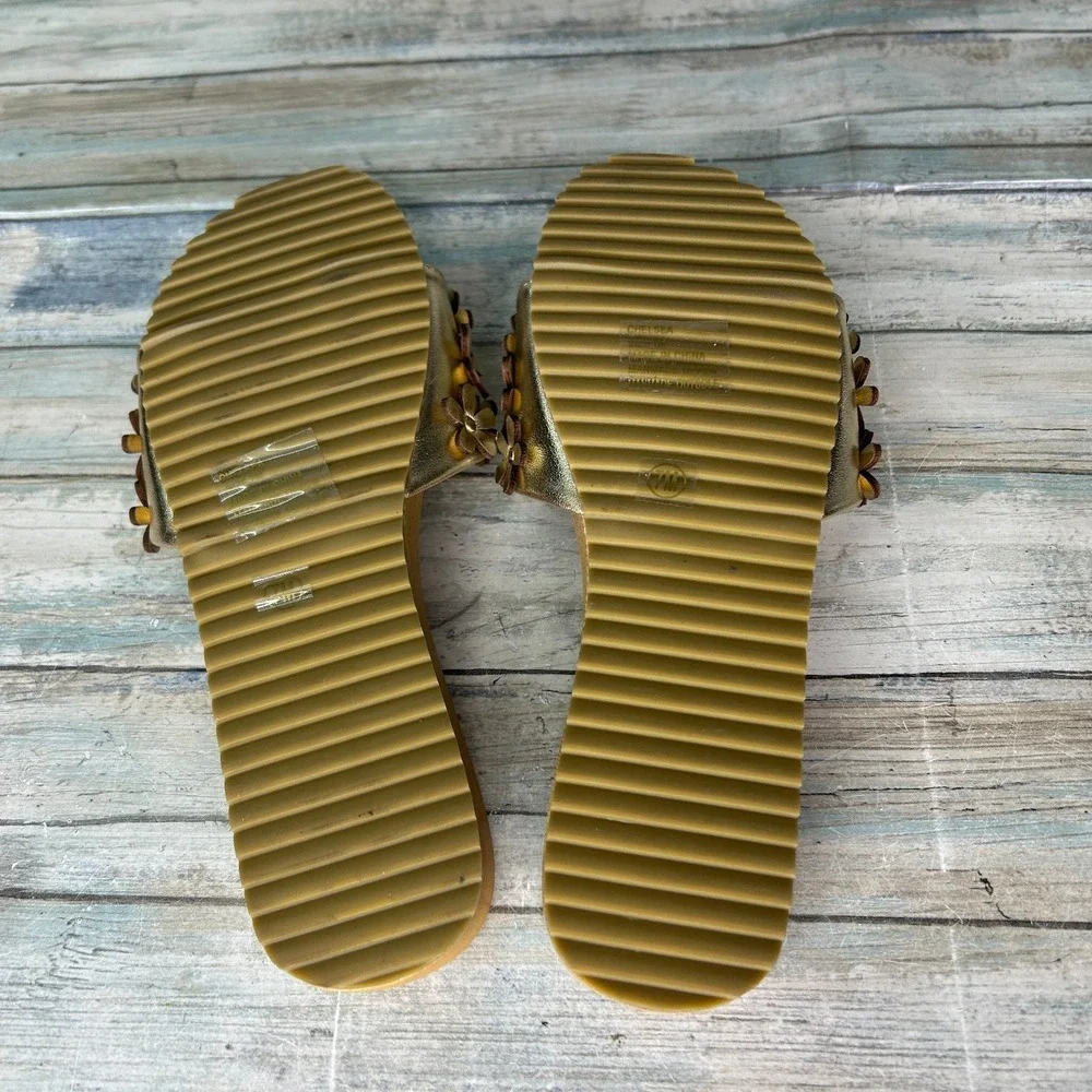 Coconuts by Matisse Chelsea Sandals Size‎ 7 Metallic Slide Womens Gold Casual